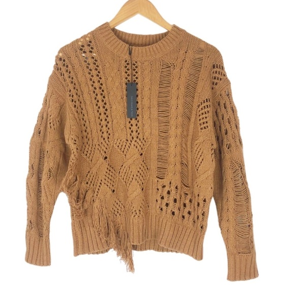 New with Tags 360 Cashmere Women’s Carmel Tenley Cable Knit Neutral Soft Sweater - Picture 6 of 16